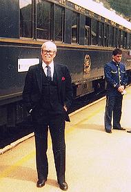 Al Smith boarding the Orient Express. Al Smith World Traveler and Teacher.