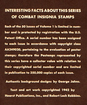 Interesting Facts About this series of Combat Insignia Stamps