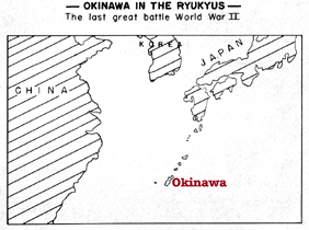 Map of Okinawa and the Kwajalein area
